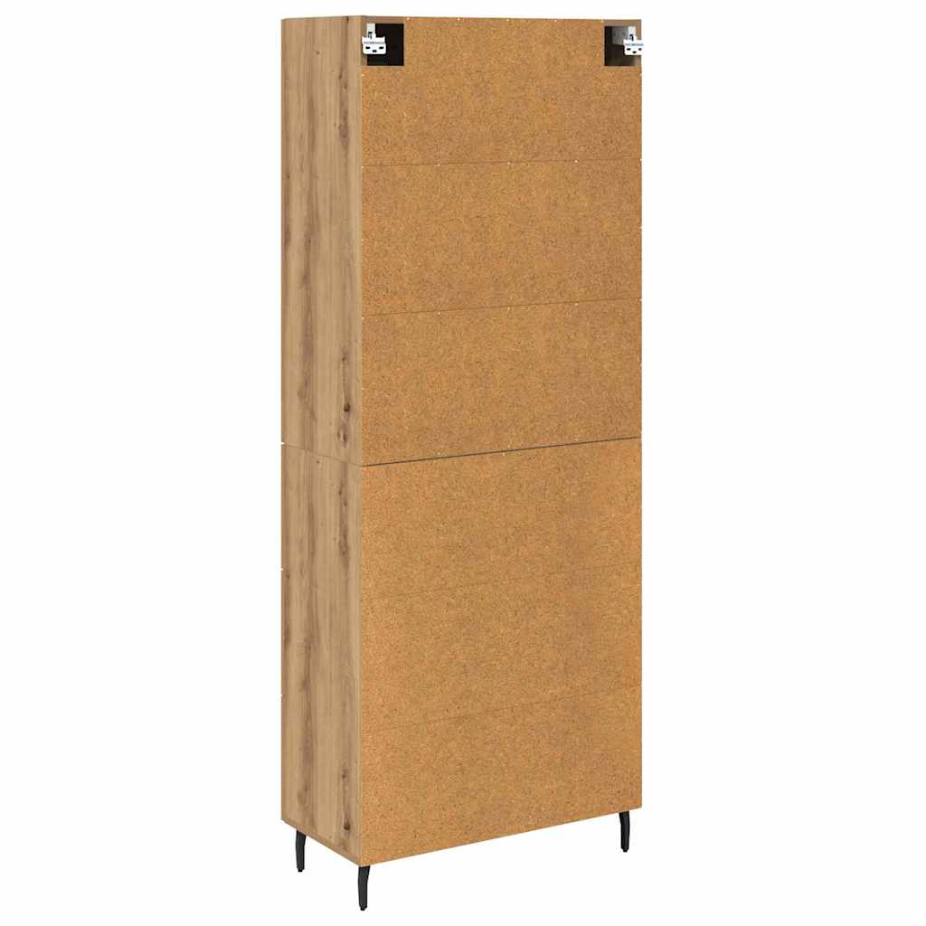 Hoge kast 2 pcs Artisan Eiken 69,5 x 34 x 180 cm Bewerkt hout is nu te koop bij PeponiXL, paradijselijk wonen!