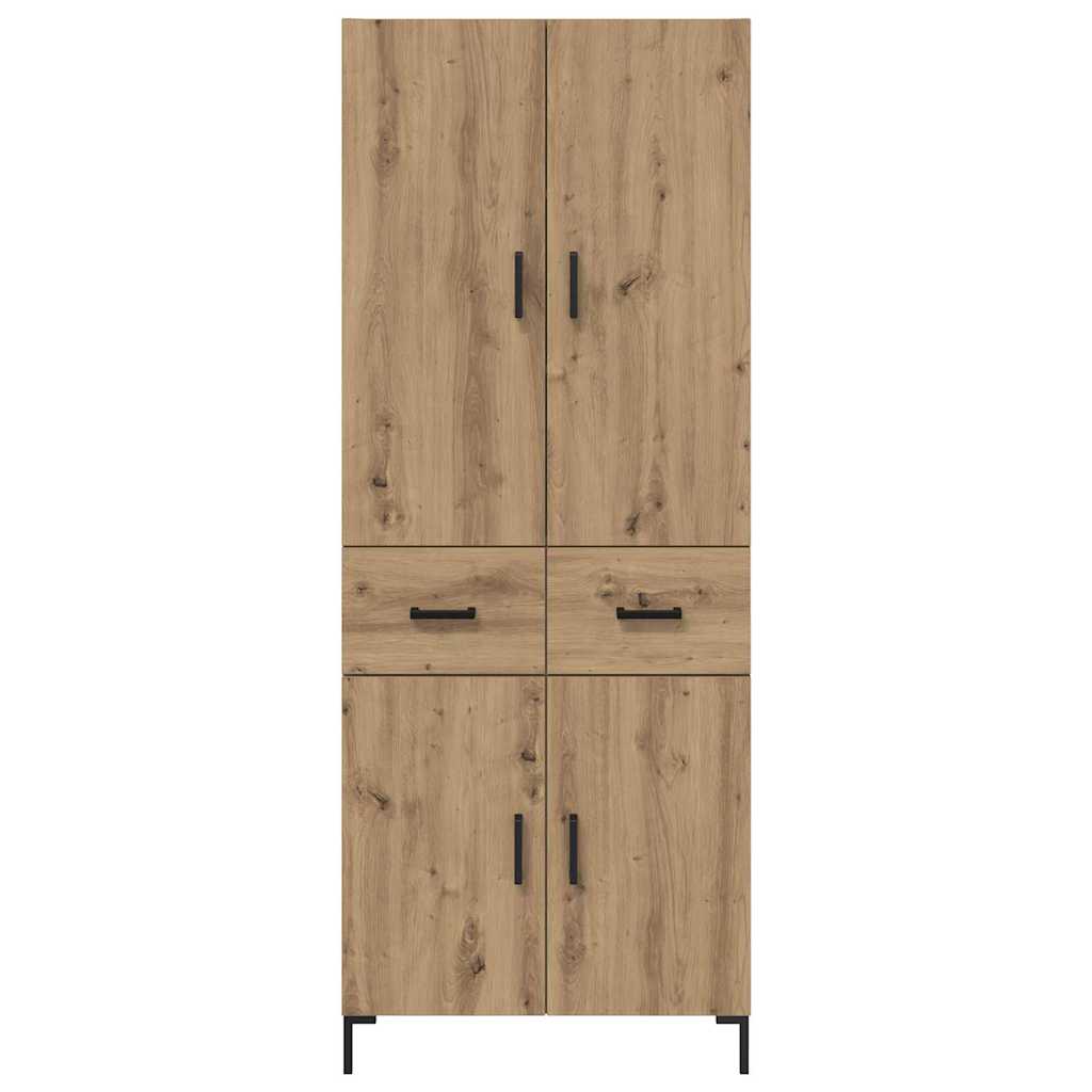 Highboard Artisan Eiken 69,5 x 34 x 180 cm Bewerkt hout is nu te koop bij PeponiXL, paradijselijk wonen!