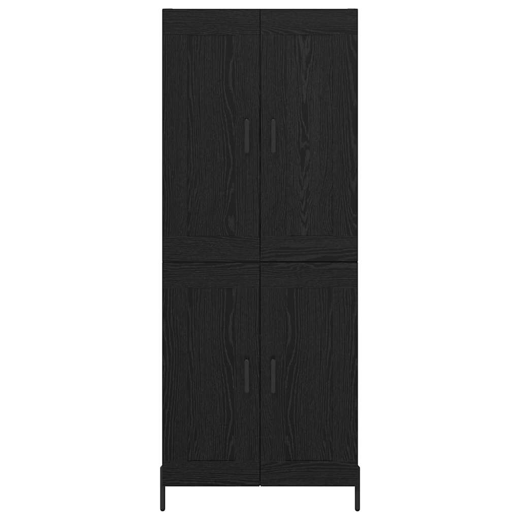 Hoge kast 2 stuks Zwart Eiken Bewerkt hout is nu te koop bij PeponiXL, paradijselijk wonen!