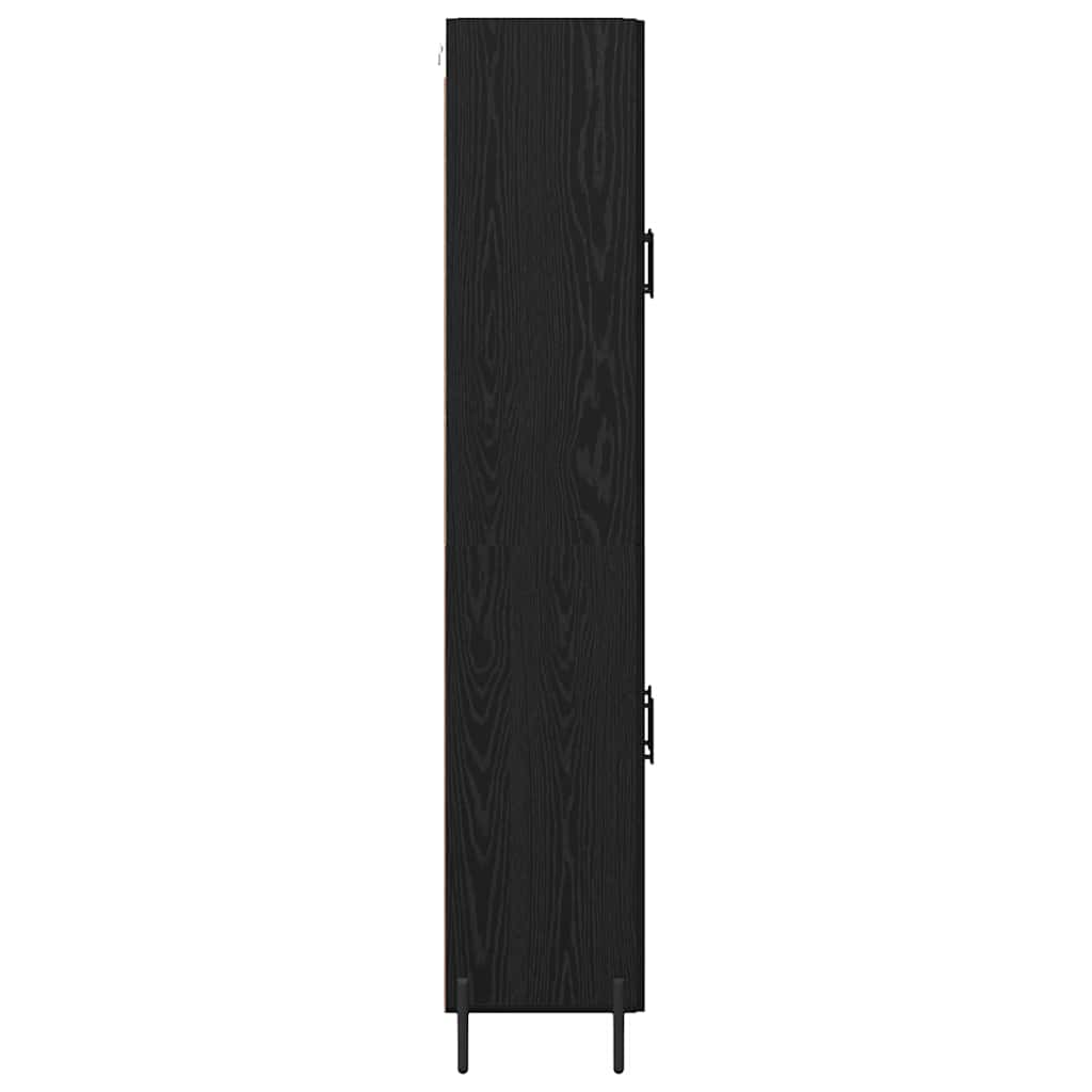 Hoge kast 2 stuks Zwart Eiken Bewerkt hout is nu te koop bij PeponiXL, paradijselijk wonen!