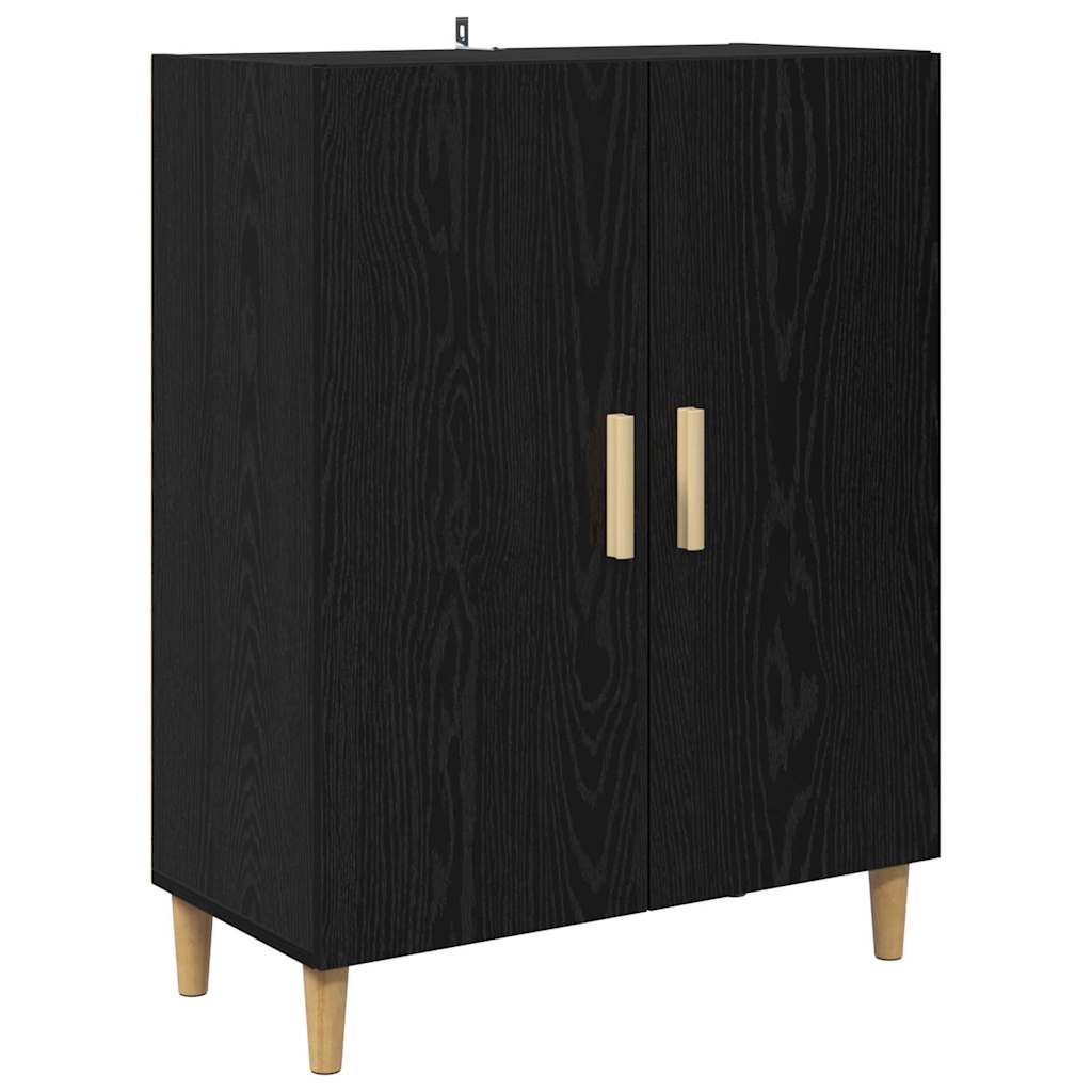 Hoge kast Zwart Eiken 69,5 x 32,5 x 180 cm Bewerkt hout is nu te koop bij PeponiXL, paradijselijk wonen!