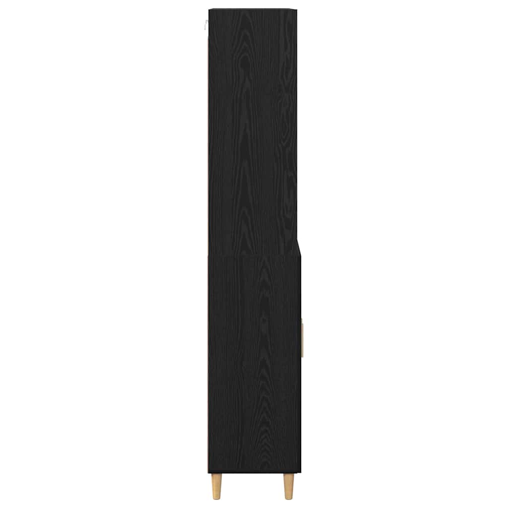 Hoge kast Zwart Eiken 69,5 x 32,5 x 180 cm Bewerkt hout is nu te koop bij PeponiXL, paradijselijk wonen!
