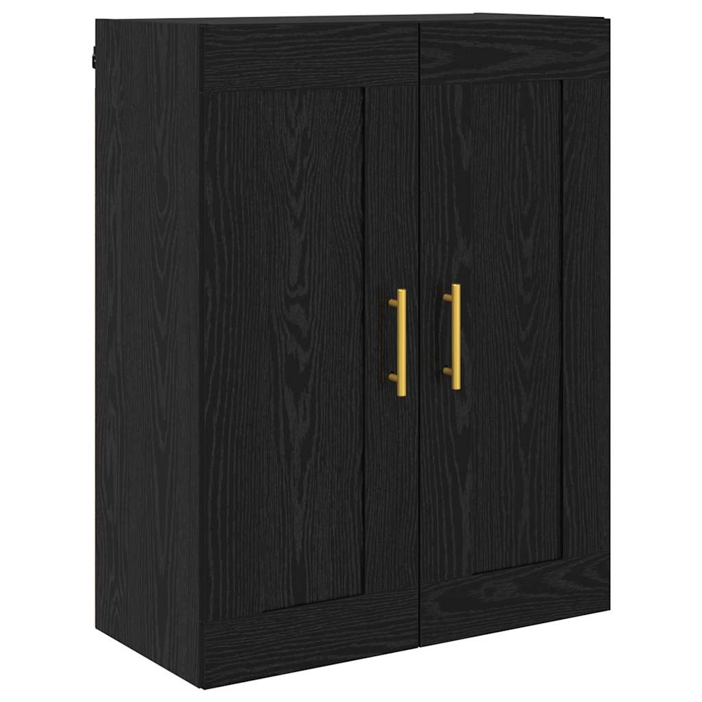 Hoge kast Zwart Eiken 69,5 x 34 x 180 cm Bewerkt hout is nu te koop bij PeponiXL, paradijselijk wonen!