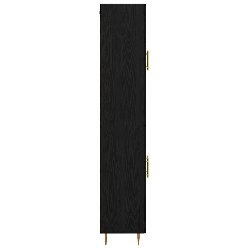 Hoge kast Zwart Eiken 69,5 x 34 x 180 cm Bewerkt hout is nu te koop bij PeponiXL, paradijselijk wonen!