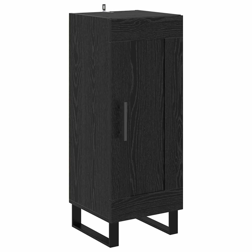Highboard Zwart Eiken 34,5 x 34 x 180 cm Bewerkt hout is nu te koop bij PeponiXL, paradijselijk wonen!