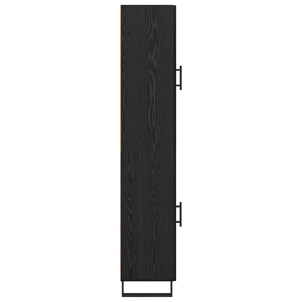 Highboard Zwart Eiken 34,5 x 34 x 180 cm Bewerkt hout is nu te koop bij PeponiXL, paradijselijk wonen!