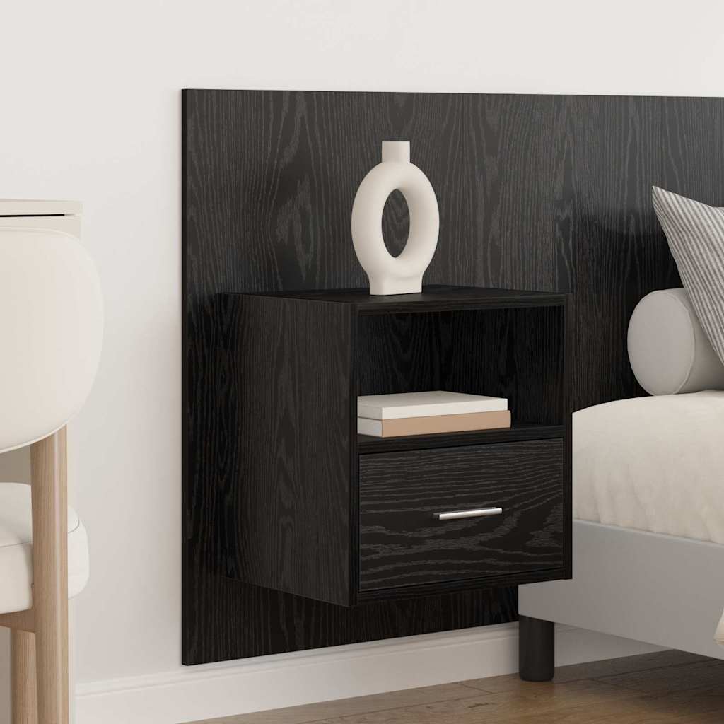 Hoofdbord Met Kast met lade 3 pcs Zwart Eiken Bewerkt hout is nu te koop bij PeponiXL, paradijselijk wonen!