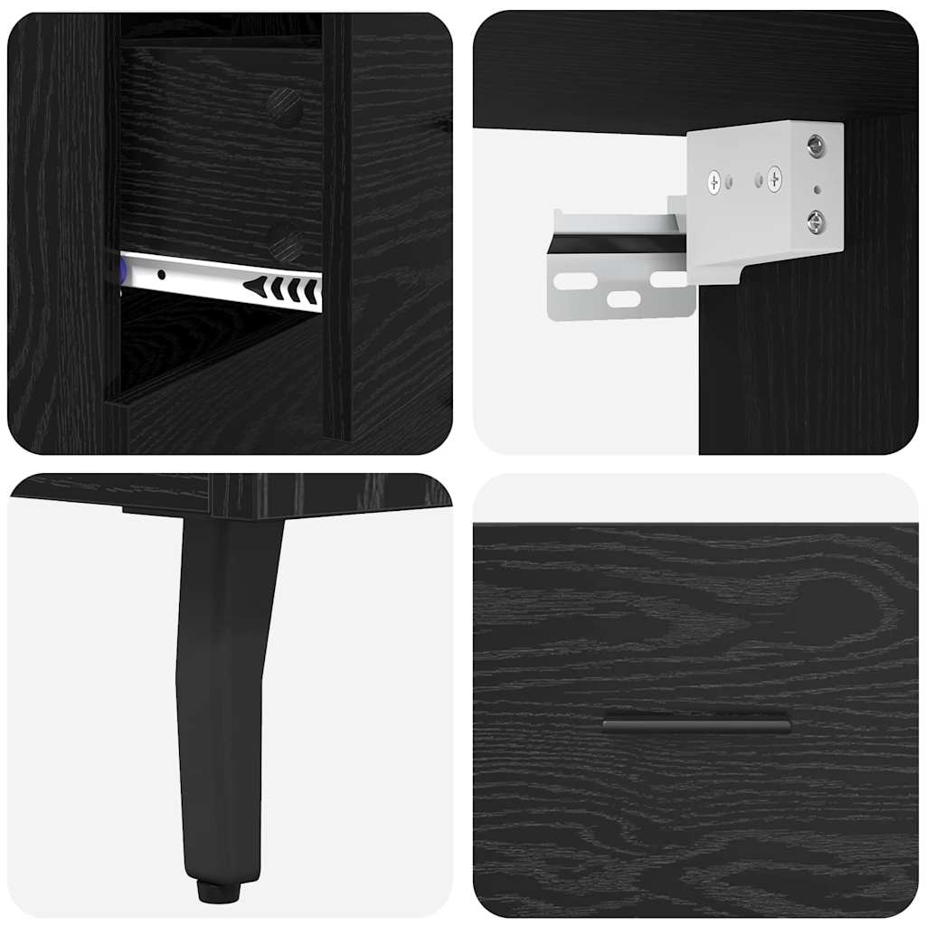 Hoge kast met lade Zwart Eiken 69,5 x 34 x 180 cm is nu te koop bij PeponiXL, paradijselijk wonen!