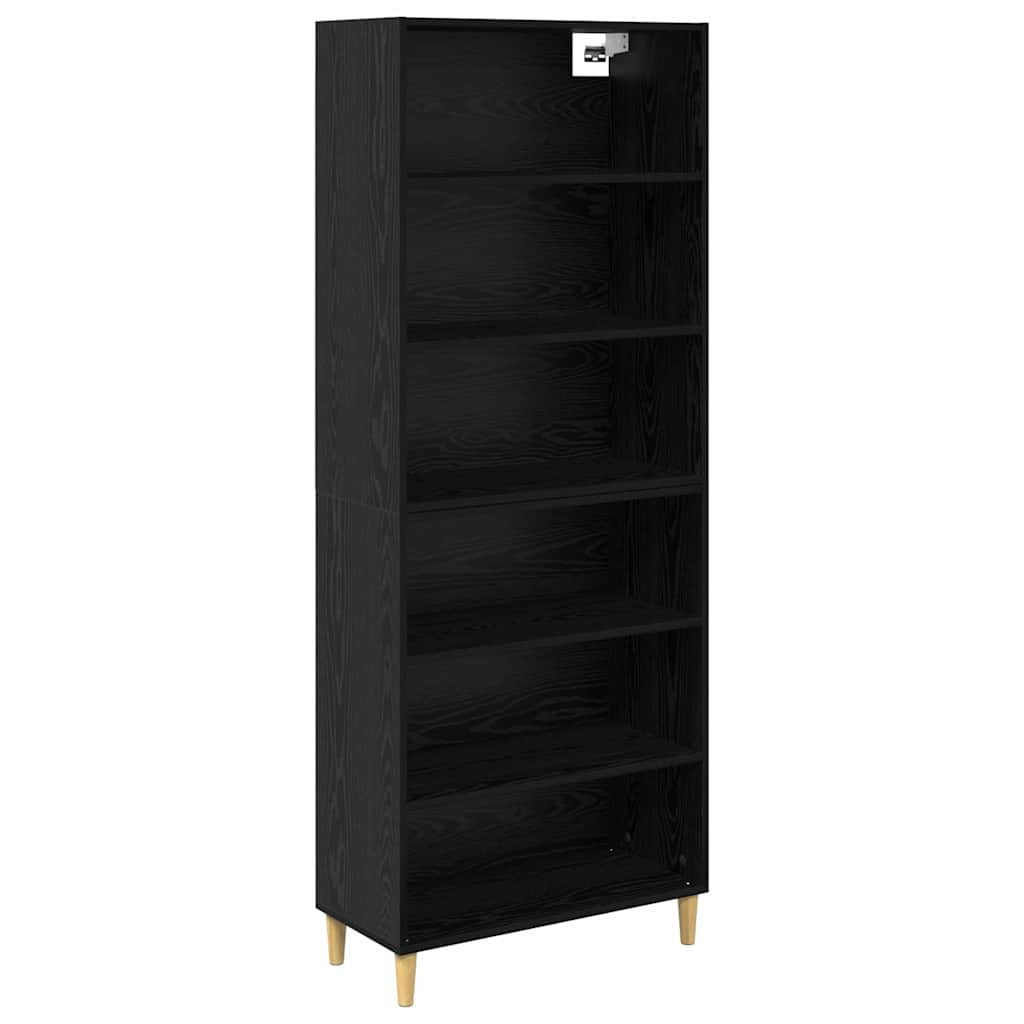 Hoge kast Zwart Eiken 69,5 x 32,5 x 180 cm Bewerkt hout is nu te koop bij PeponiXL, paradijselijk wonen!