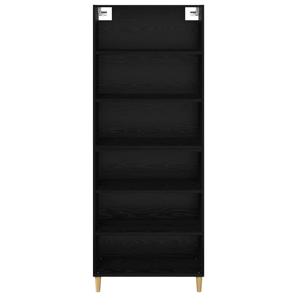 Hoge kast Zwart Eiken 69,5 x 32,5 x 180 cm Bewerkt hout is nu te koop bij PeponiXL, paradijselijk wonen!