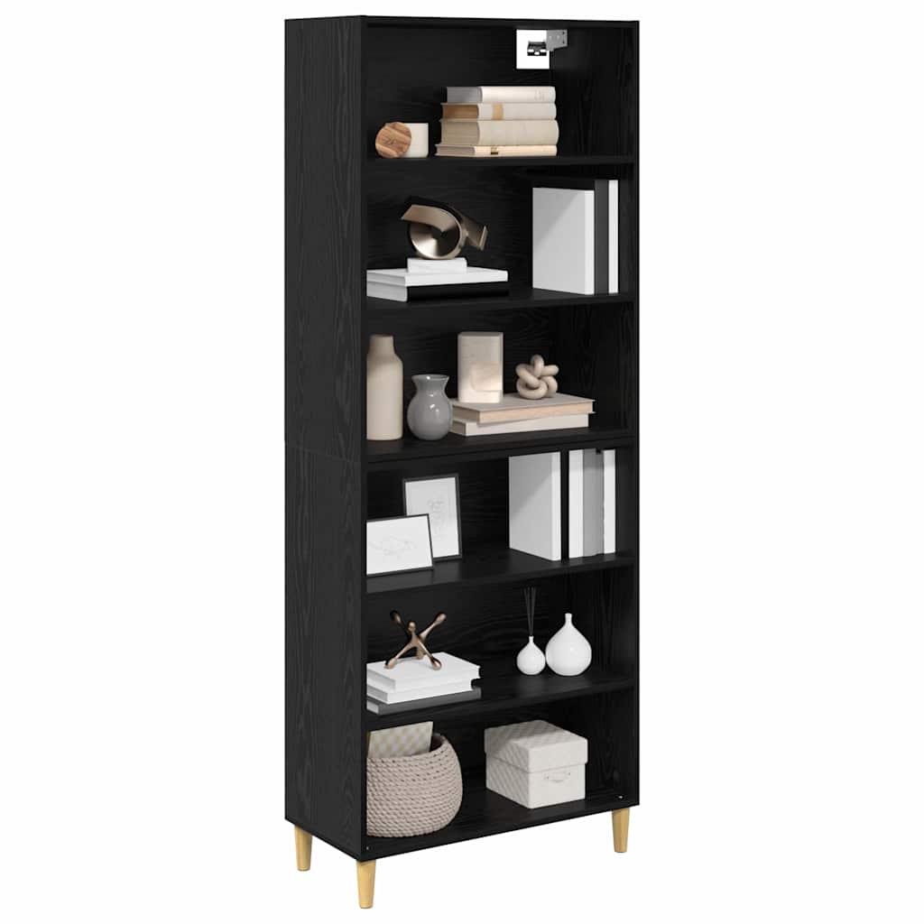 Hoge kast Zwart Eiken 69,5 x 32,5 x 180 cm Bewerkt hout is nu te koop bij PeponiXL, paradijselijk wonen!