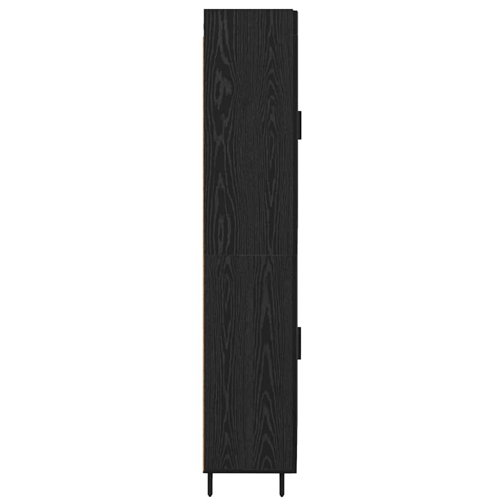 Hoge kast 2 pcs Zwart Eiken Bewerkt hout is nu te koop bij PeponiXL, paradijselijk wonen!
