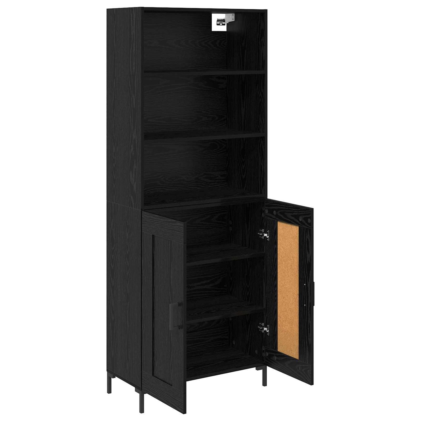 Hoge kast met lade Zwart Eiken 69,5 x 34 x 180 cm Bewerkt hout is nu te koop bij PeponiXL, paradijselijk wonen!