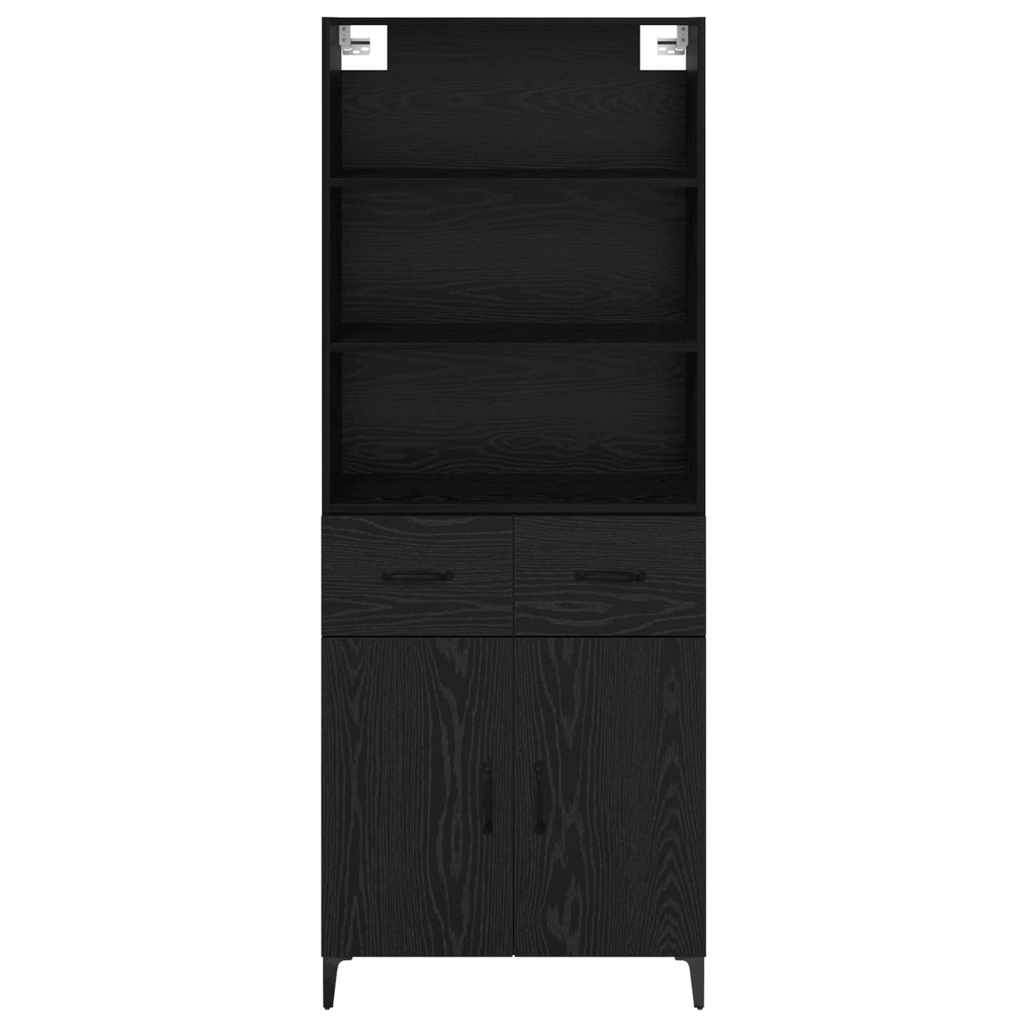 Hoge kast met lade Zwart Eiken 69,5 x 34 x 180 cm Bewerkt hout is nu te koop bij PeponiXL, paradijselijk wonen!