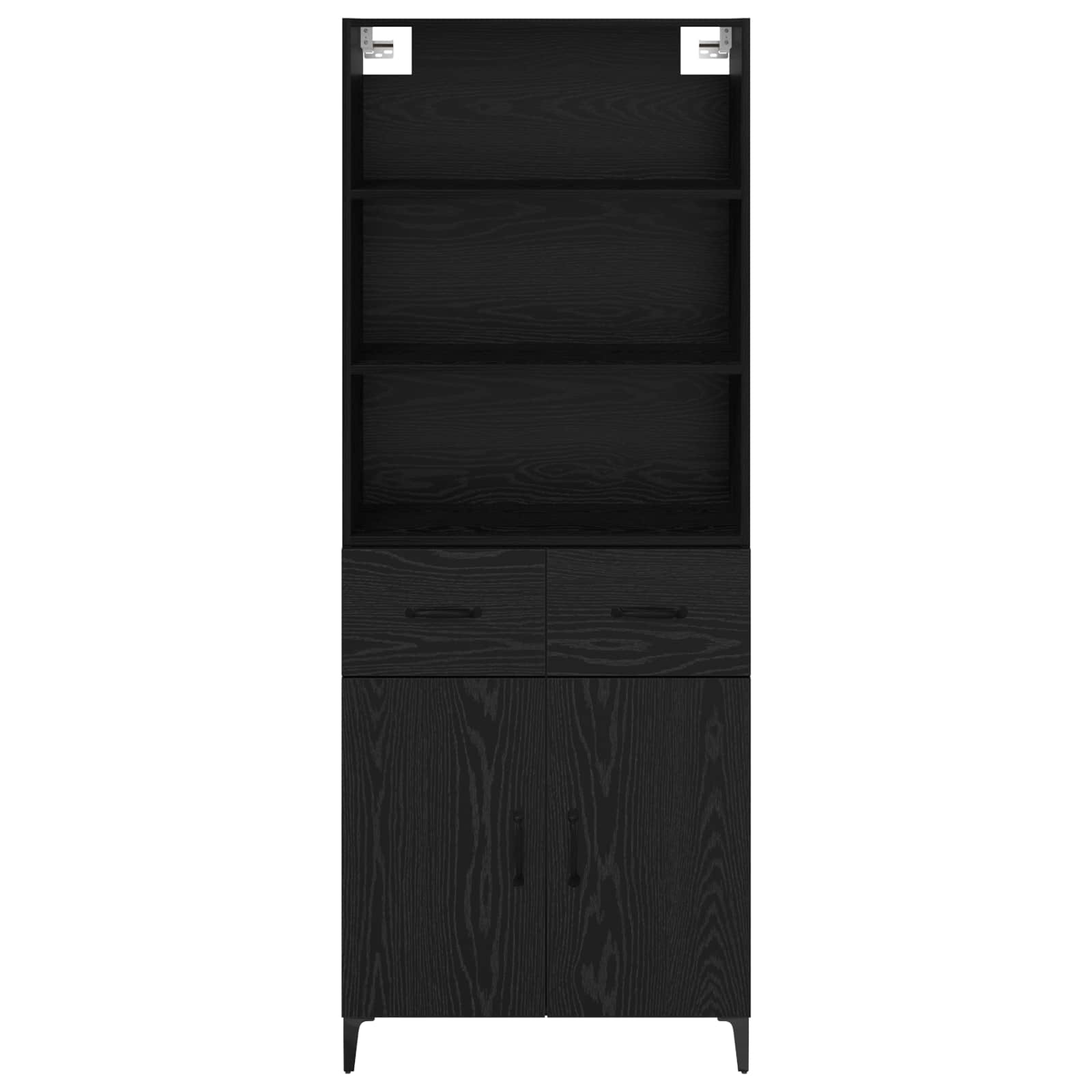 Hoge kast met lade Zwart Eiken 69,5 x 34 x 180 cm Bewerkt hout is nu te koop bij PeponiXL, paradijselijk wonen!