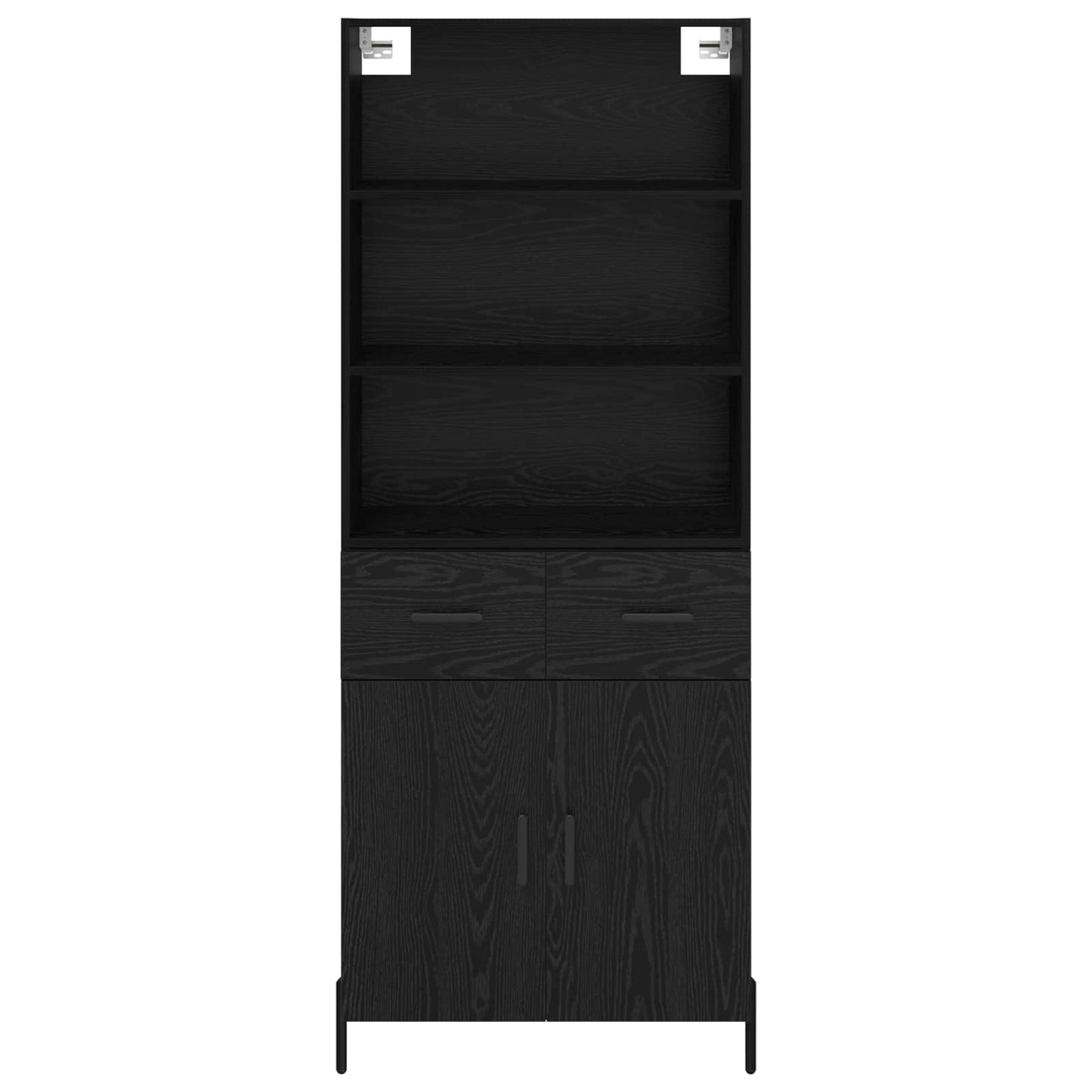 Hoge kast met lade Zwart eiken 69,5 x 34 x 180 cm Bewerkt hout is nu te koop bij PeponiXL, paradijselijk wonen!