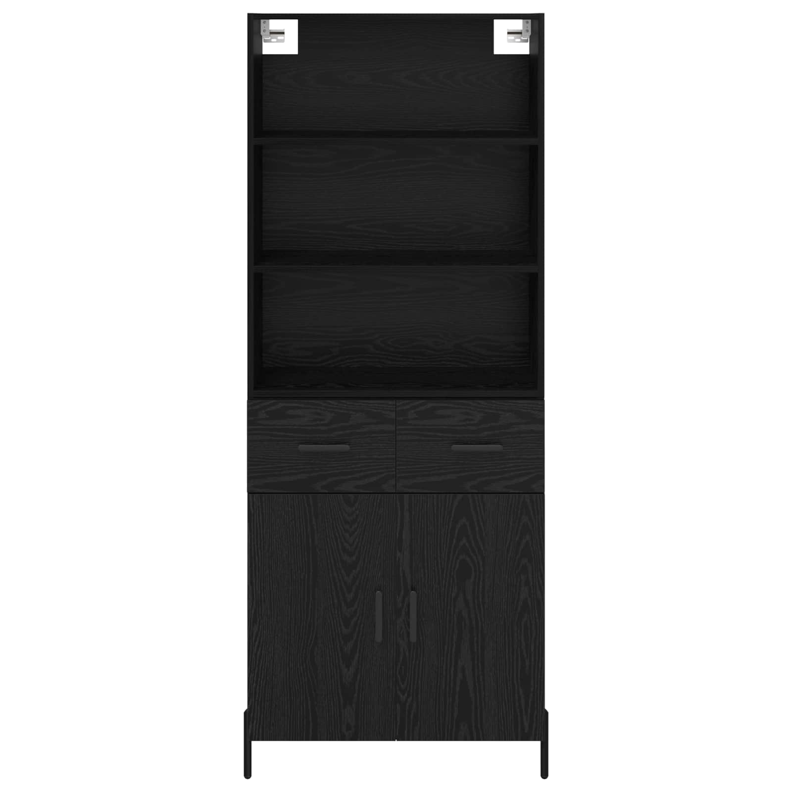 Hoge kast met lade Zwart eiken 69,5 x 34 x 180 cm Bewerkt hout is nu te koop bij PeponiXL, paradijselijk wonen!