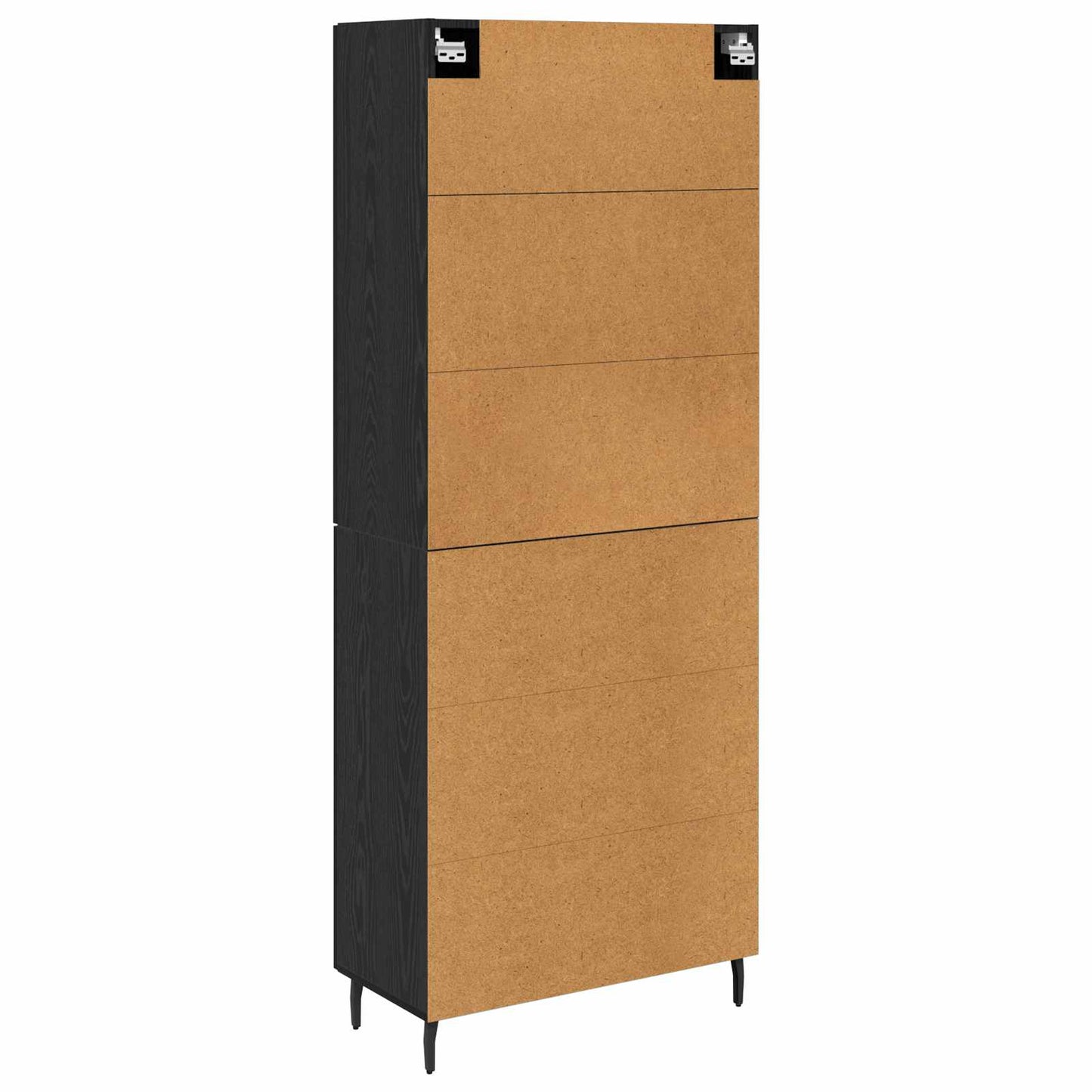 Hoge kast 2 pcs Zwart eiken Geengineerd Hout en Glas is nu te koop bij PeponiXL, paradijselijk wonen!