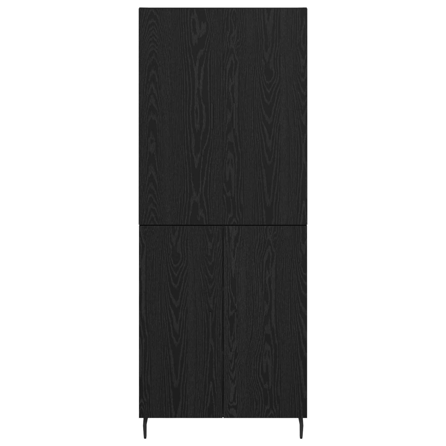 Hoge kast 2 pcs Zwart eiken Geengineerd Hout en Glas is nu te koop bij PeponiXL, paradijselijk wonen!