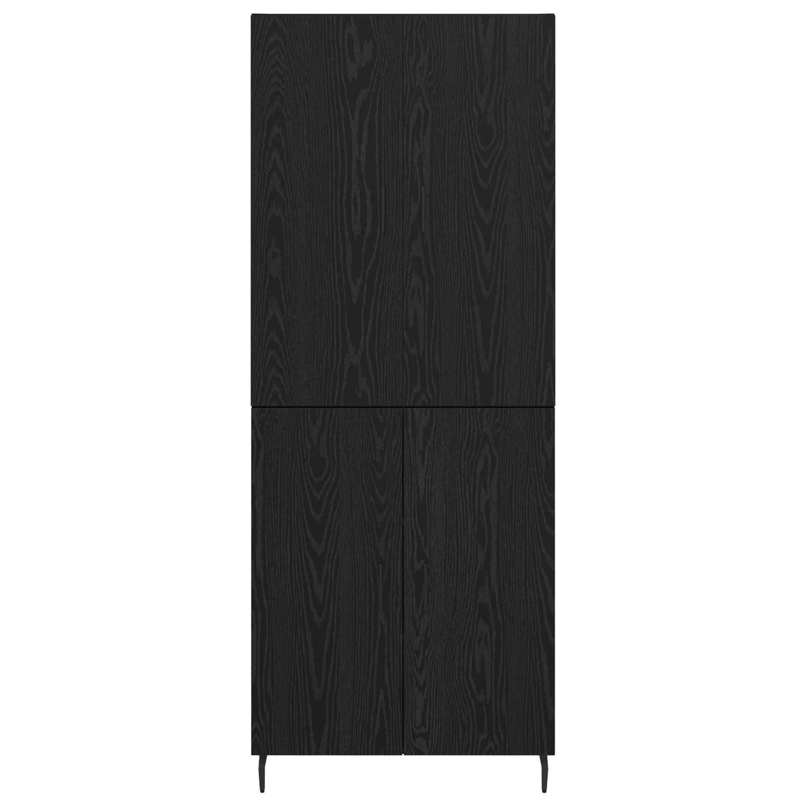 Hoge kast 2 pcs Zwart eiken Geengineerd Hout en Glas is nu te koop bij PeponiXL, paradijselijk wonen!