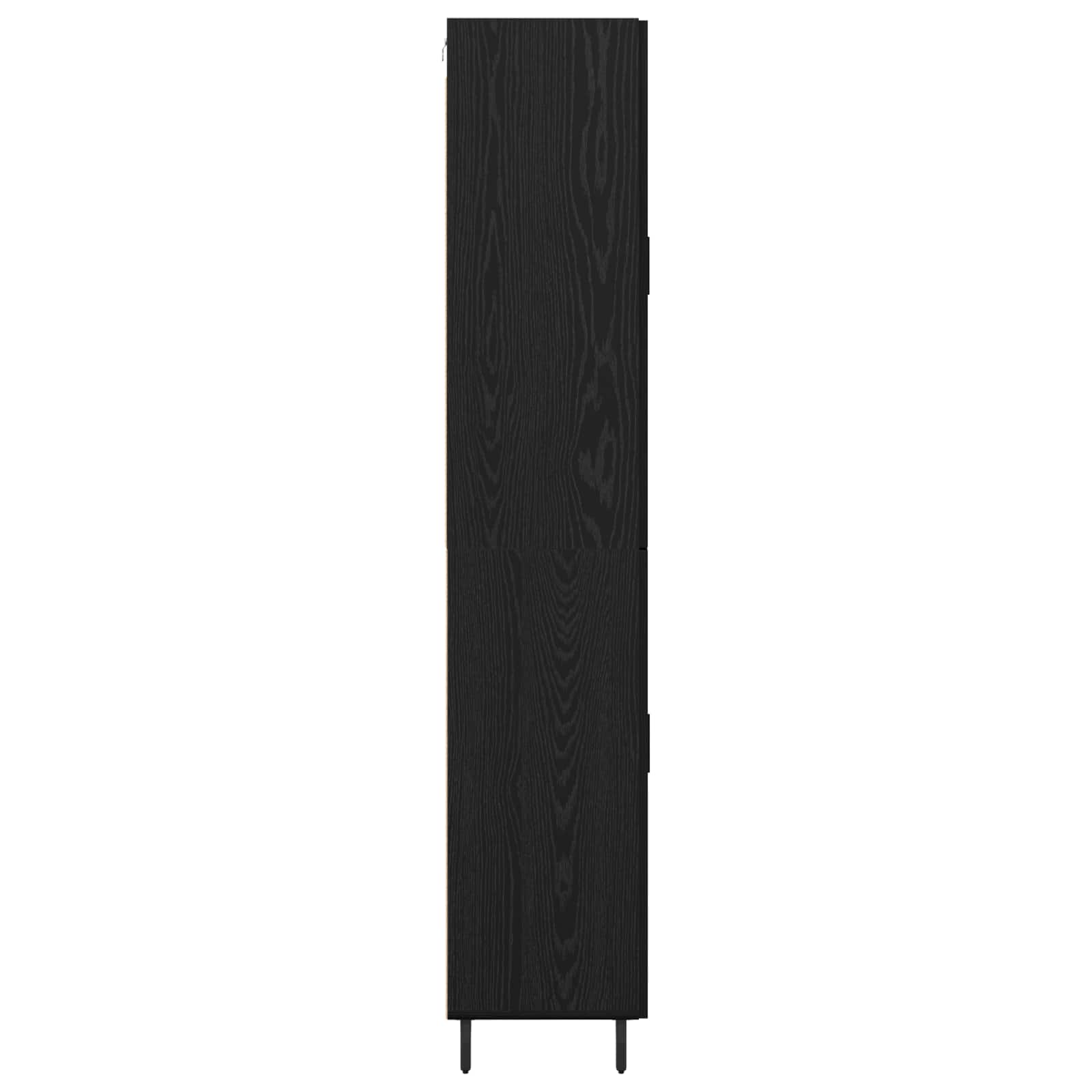 Hoge kast 2 pcs Zwart eiken Geengineerd Hout en Glas is nu te koop bij PeponiXL, paradijselijk wonen!