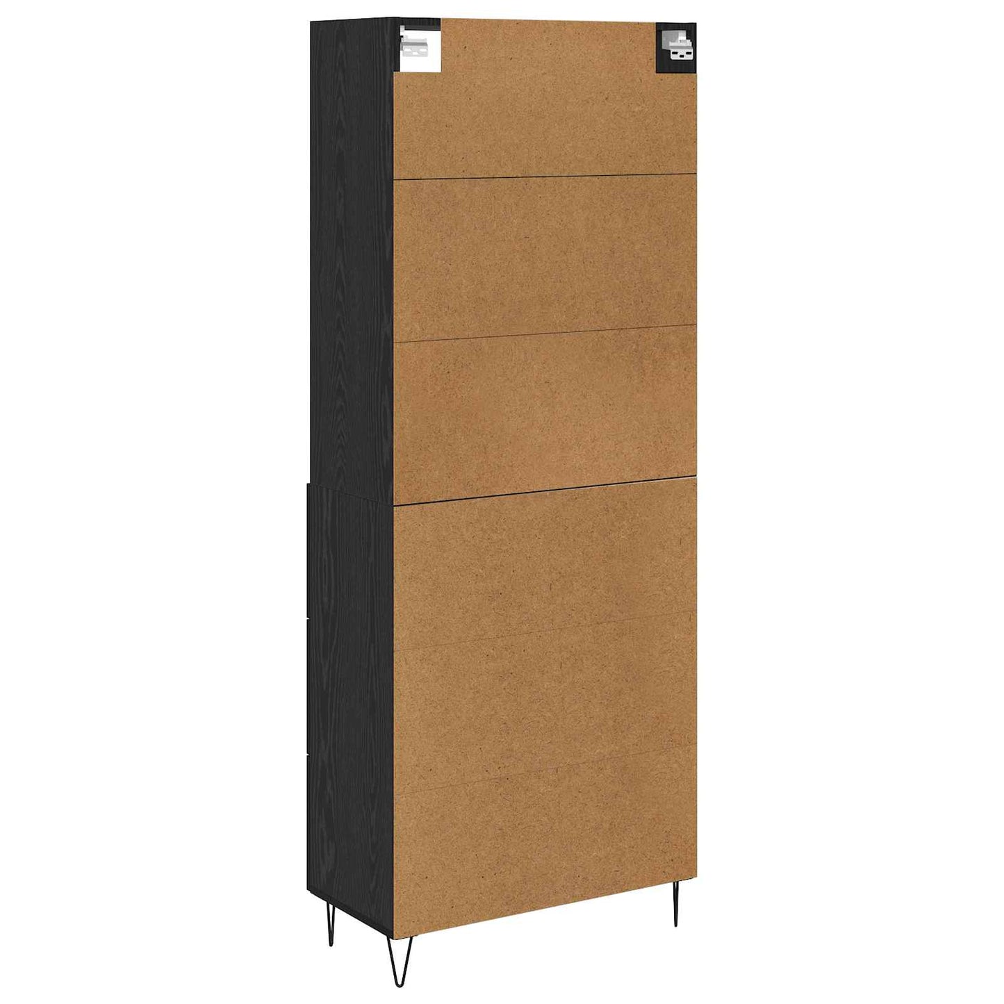 Hoge kast met lade 2 pcs Zwart Eiken Bewerkt hout is nu te koop bij PeponiXL, paradijselijk wonen!