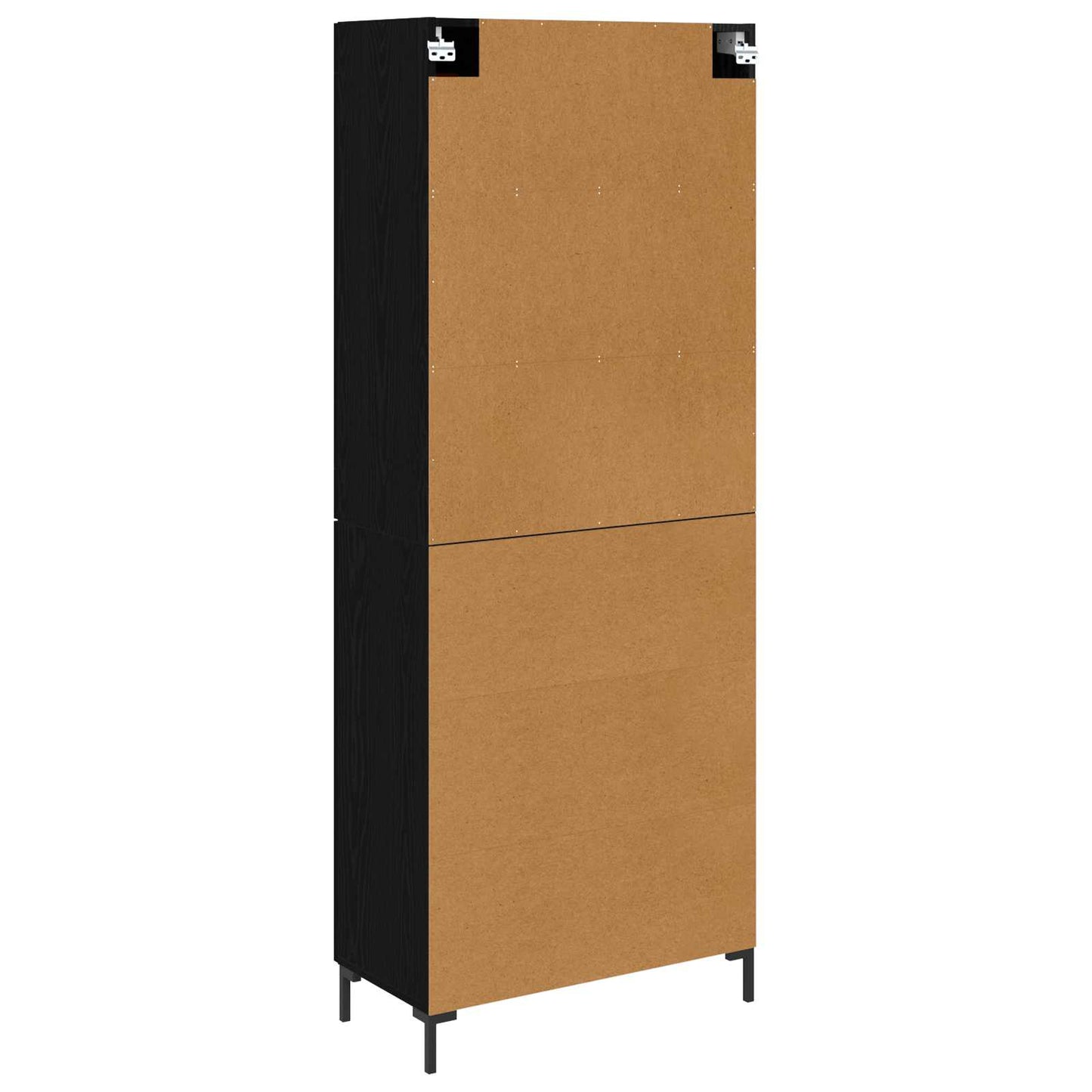 Hoge kast 2 pcs Zwart Eiken Bewerkt hout is nu te koop bij PeponiXL, paradijselijk wonen!