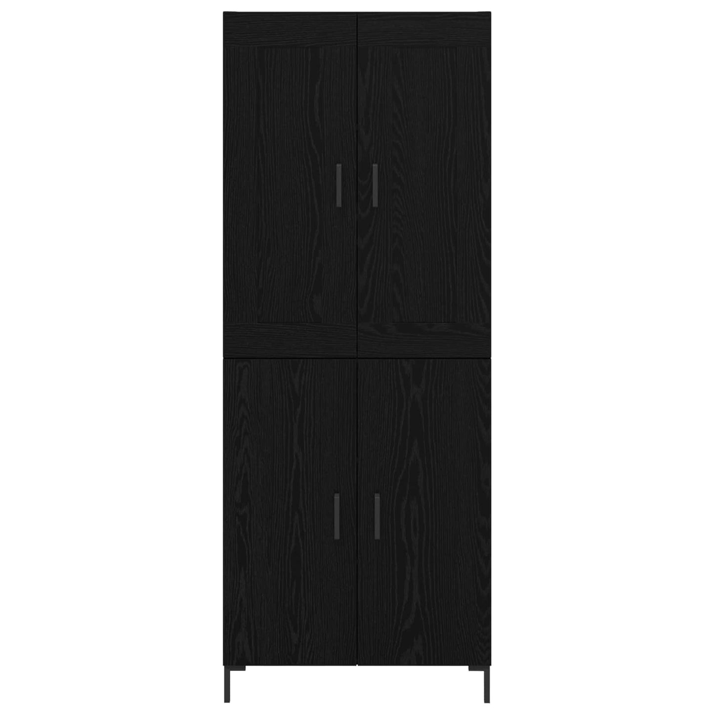 Hoge kast 2 pcs Zwart Eiken Bewerkt hout is nu te koop bij PeponiXL, paradijselijk wonen!