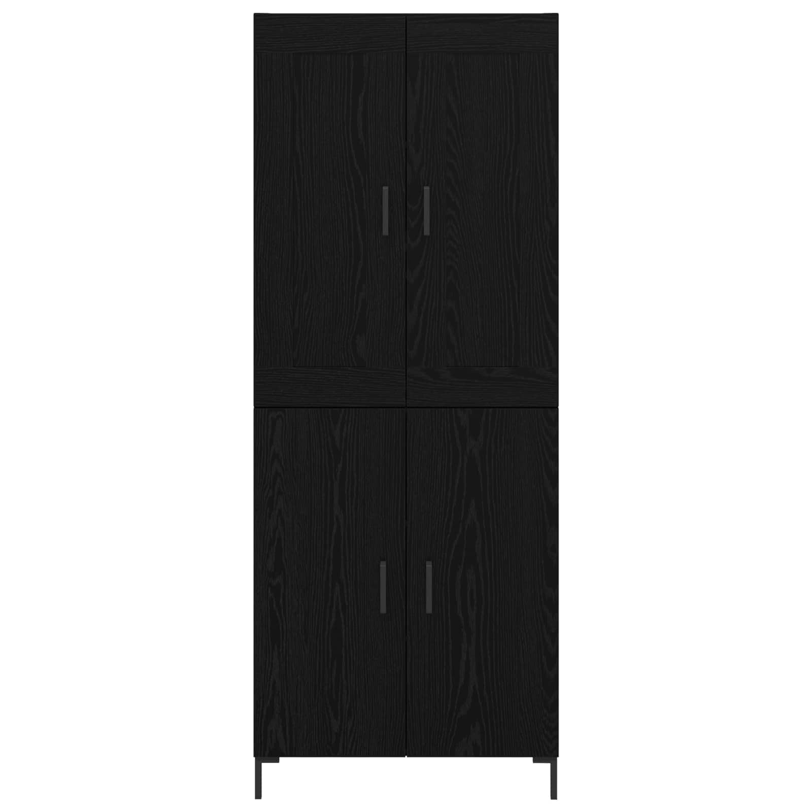 Hoge kast 2 pcs Zwart Eiken Bewerkt hout is nu te koop bij PeponiXL, paradijselijk wonen!