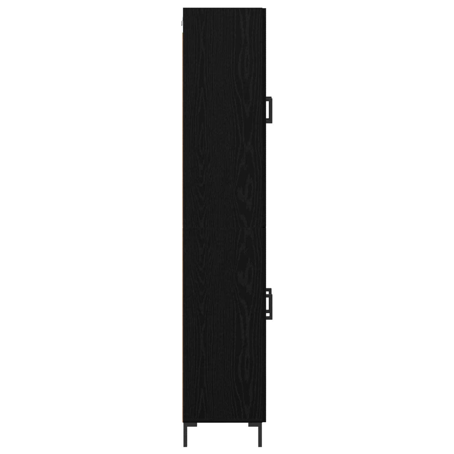 Hoge kast 2 pcs Zwart Eiken Bewerkt hout is nu te koop bij PeponiXL, paradijselijk wonen!