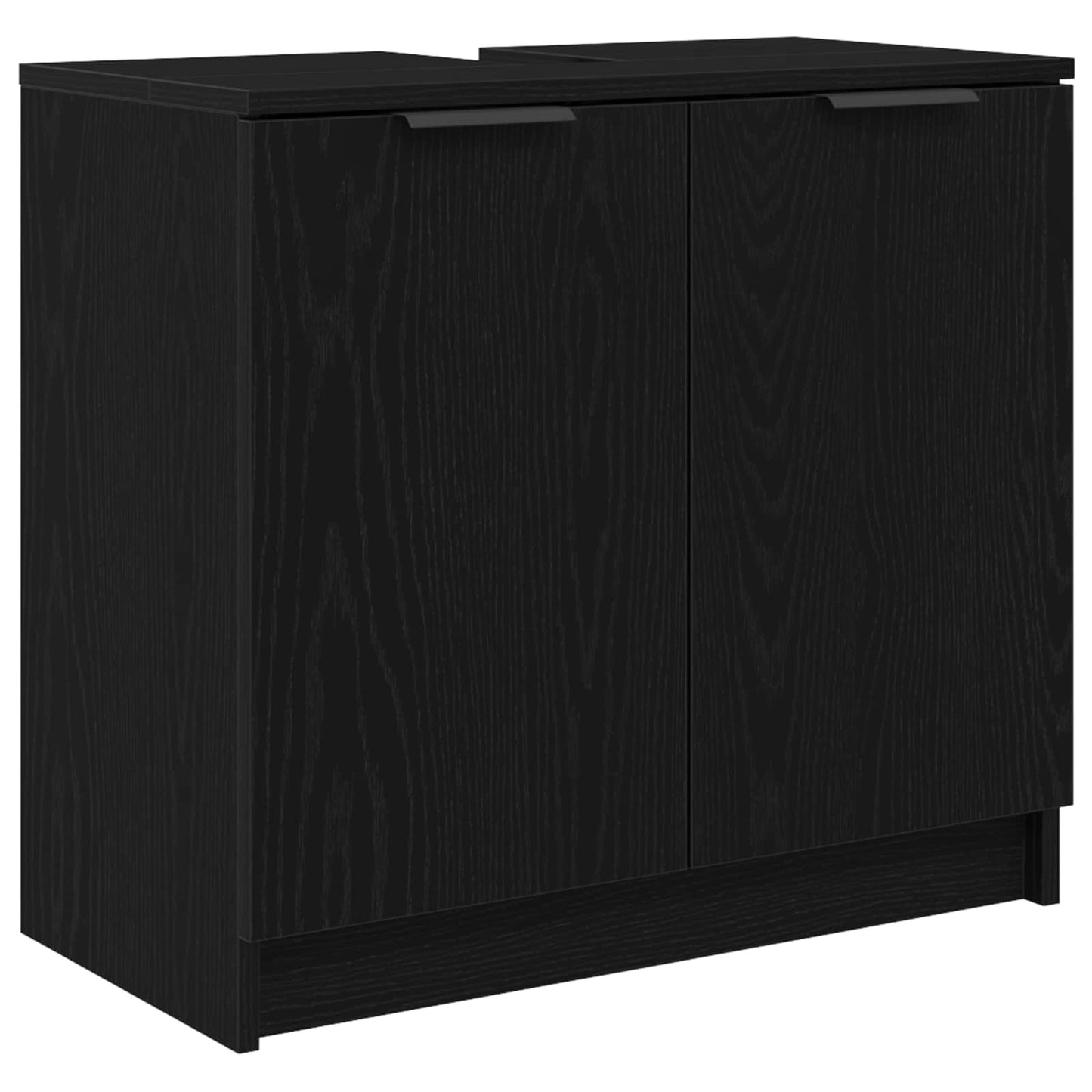 Badkamermeubelset met lade 5 pcs Zwart Eiken Bewerkt hout is nu te koop bij PeponiXL, paradijselijk wonen!