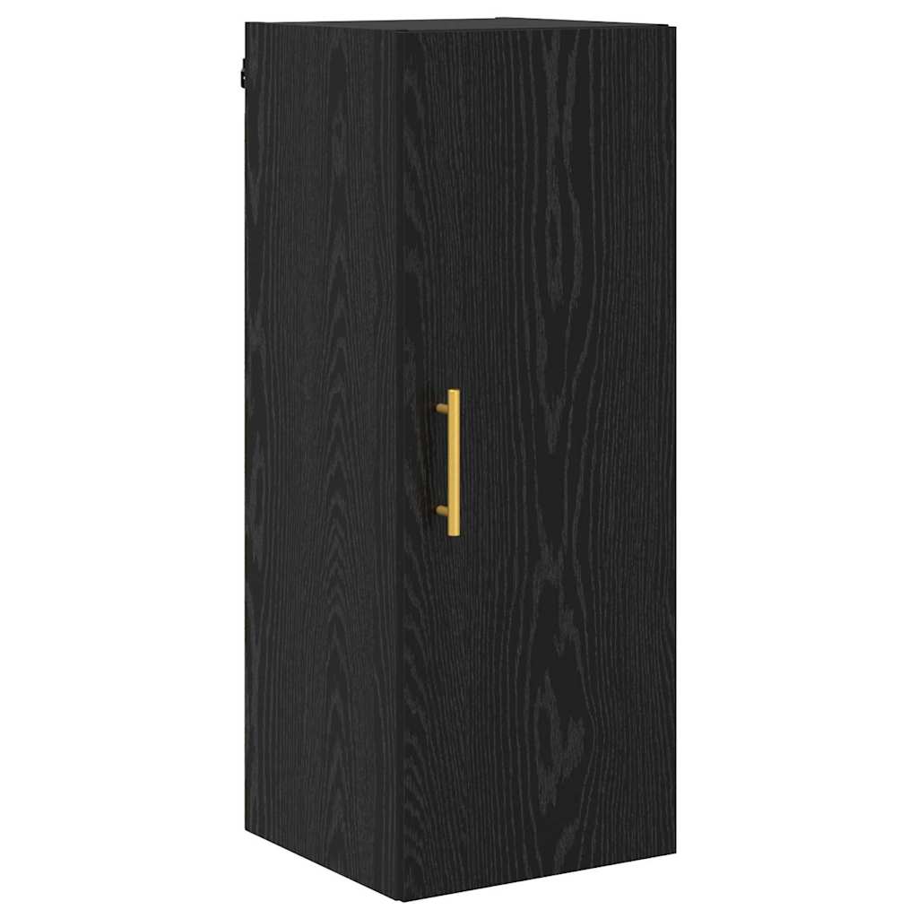 Hoge kast 2 pcs Zwart Eiken Bewerkt hout is nu te koop bij PeponiXL, paradijselijk wonen!