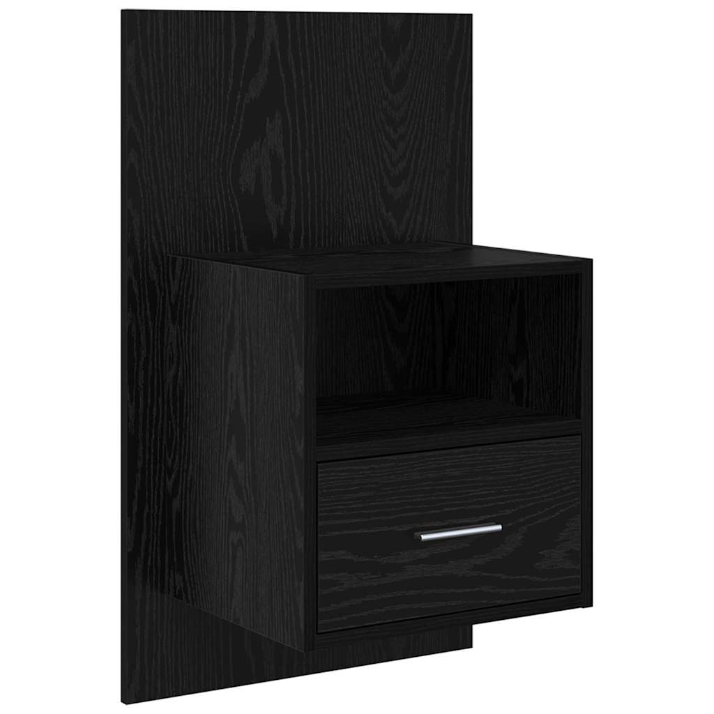 Hoofdbord Met Kast met lade 3 stuks Zwart Eiken Bewerkt hout is nu te koop bij PeponiXL, paradijselijk wonen!