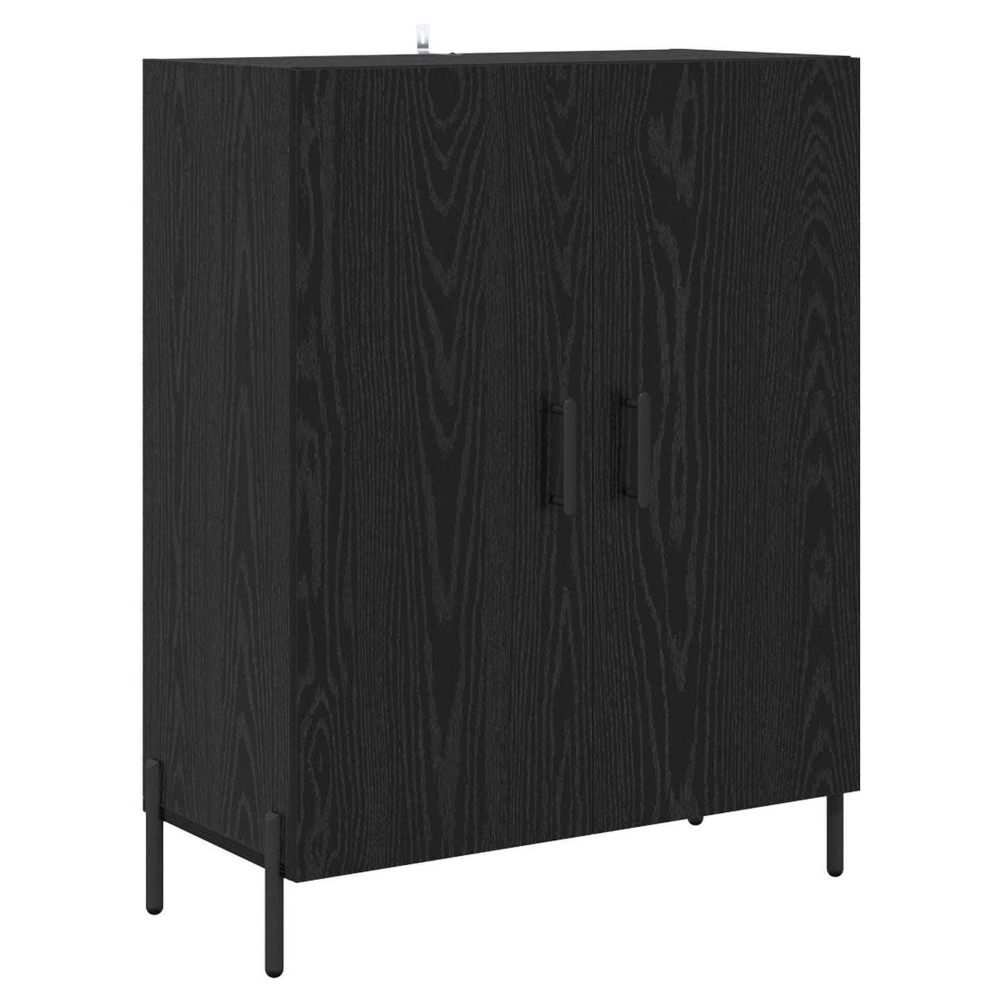 Highboard Zwart Eiken 69,5 x 34 x 180 cm Bewerkt hout is nu te koop bij PeponiXL, paradijselijk wonen!