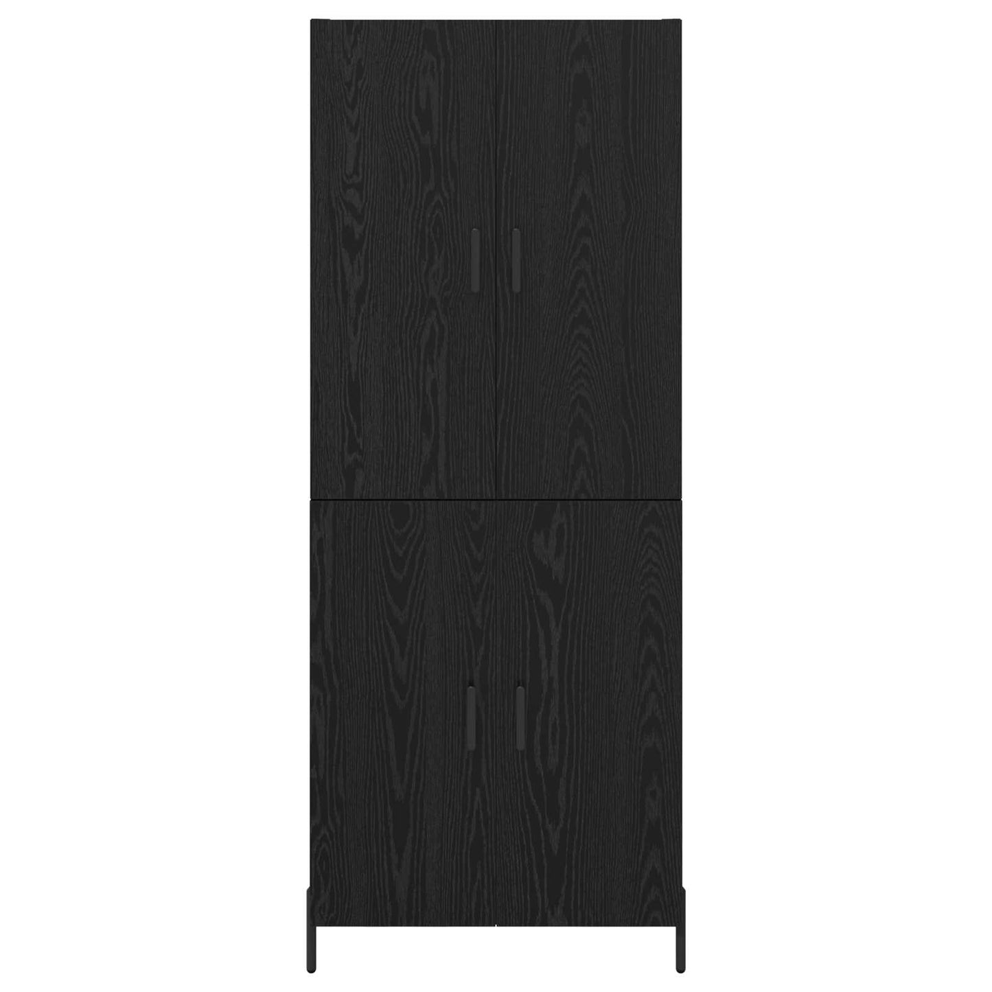 Highboard Zwart Eiken 69,5 x 34 x 180 cm Bewerkt hout is nu te koop bij PeponiXL, paradijselijk wonen!