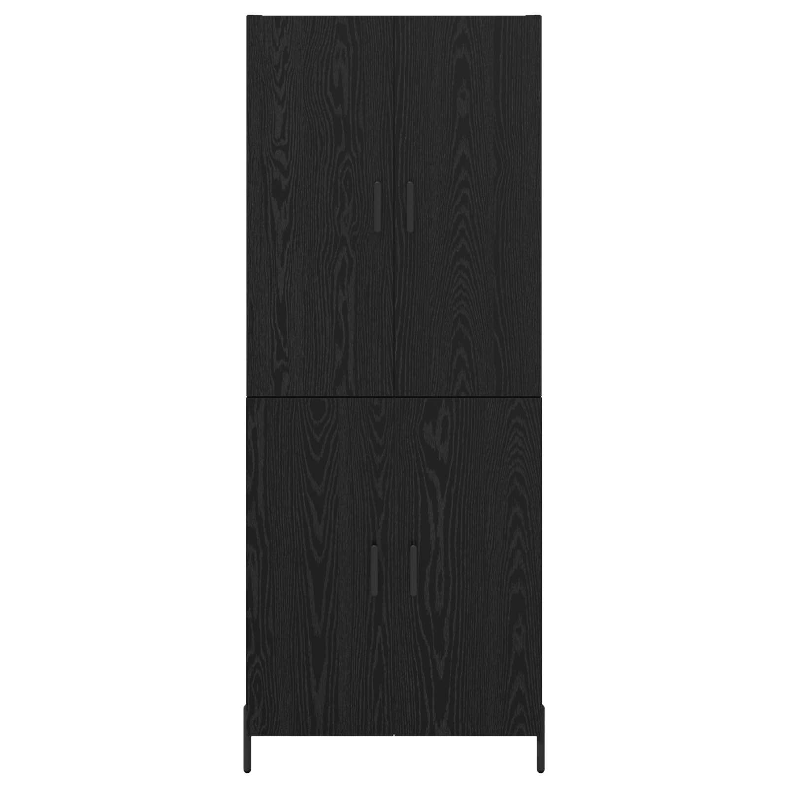Highboard Zwart Eiken 69,5 x 34 x 180 cm Bewerkt hout is nu te koop bij PeponiXL, paradijselijk wonen!