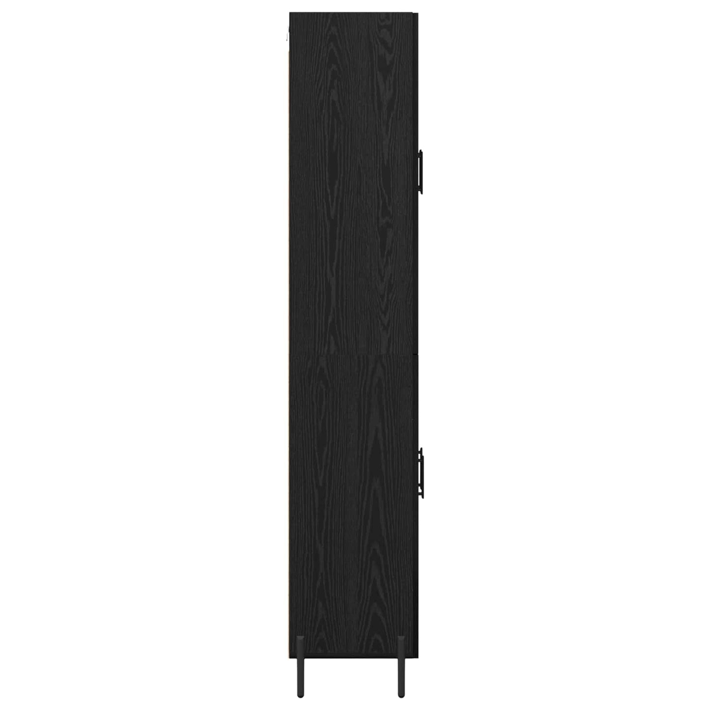 Highboard Zwart Eiken 69,5 x 34 x 180 cm Bewerkt hout is nu te koop bij PeponiXL, paradijselijk wonen!