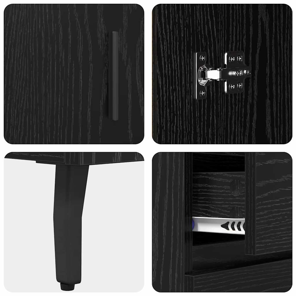 Hoge kast met lade Zwart Eiken 69,5 x 34 x 180 cm is nu te koop bij PeponiXL, paradijselijk wonen!