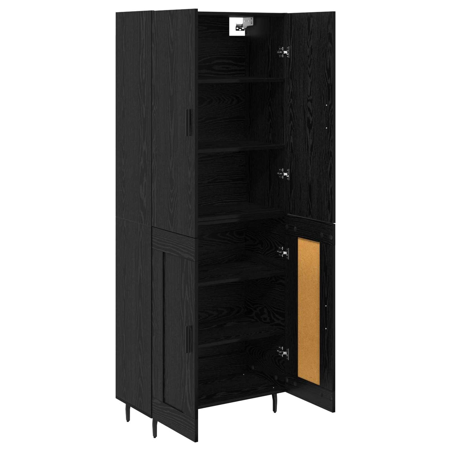 Hoge kast 2 pcs Zwart eiken Geengineerd Hout en Glas is nu te koop bij PeponiXL, paradijselijk wonen!