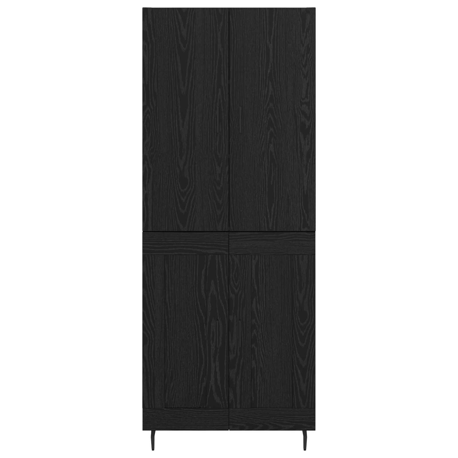 Hoge kast 2 pcs Zwart eiken Geengineerd Hout en Glas is nu te koop bij PeponiXL, paradijselijk wonen!