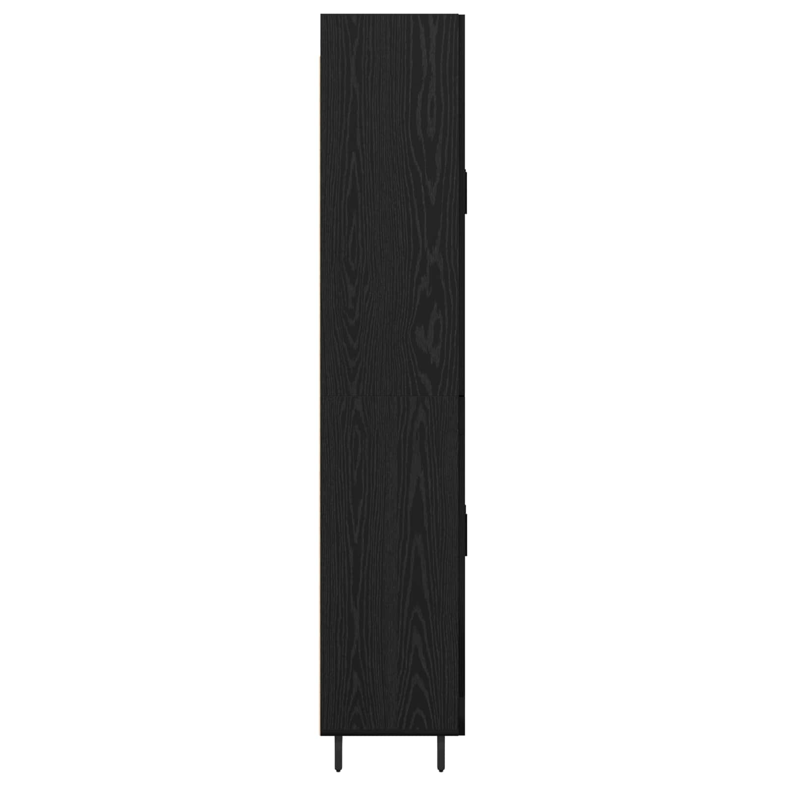 Hoge kast 2 pcs Zwart eiken Geengineerd Hout en Glas is nu te koop bij PeponiXL, paradijselijk wonen!