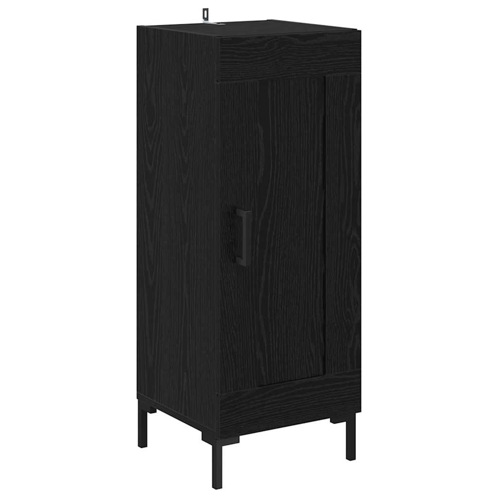 Highboard Zwart Eiken 34,5 x 34 x 180 cm Bewerkt hout is nu te koop bij PeponiXL, paradijselijk wonen!