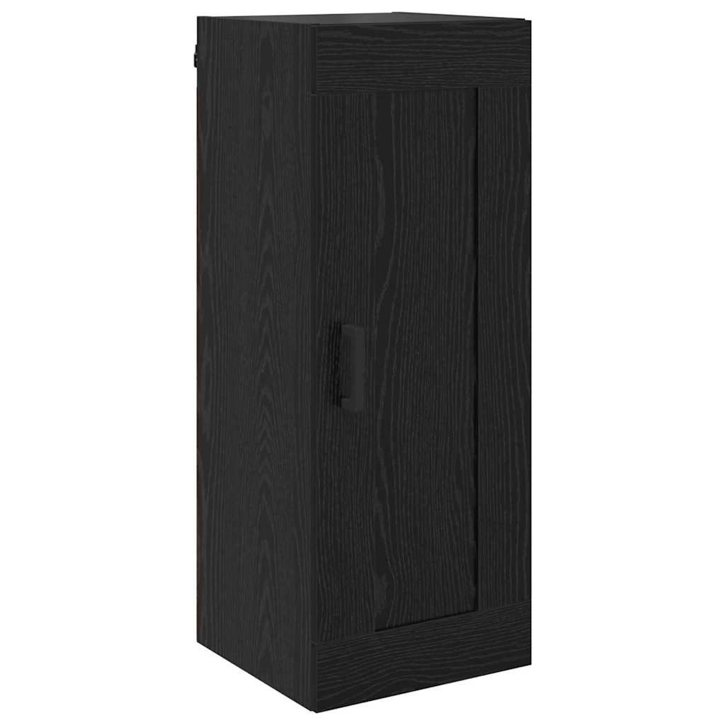 Highboard Zwart Eiken 34,5 x 34 x 180 cm Bewerkt hout is nu te koop bij PeponiXL, paradijselijk wonen!