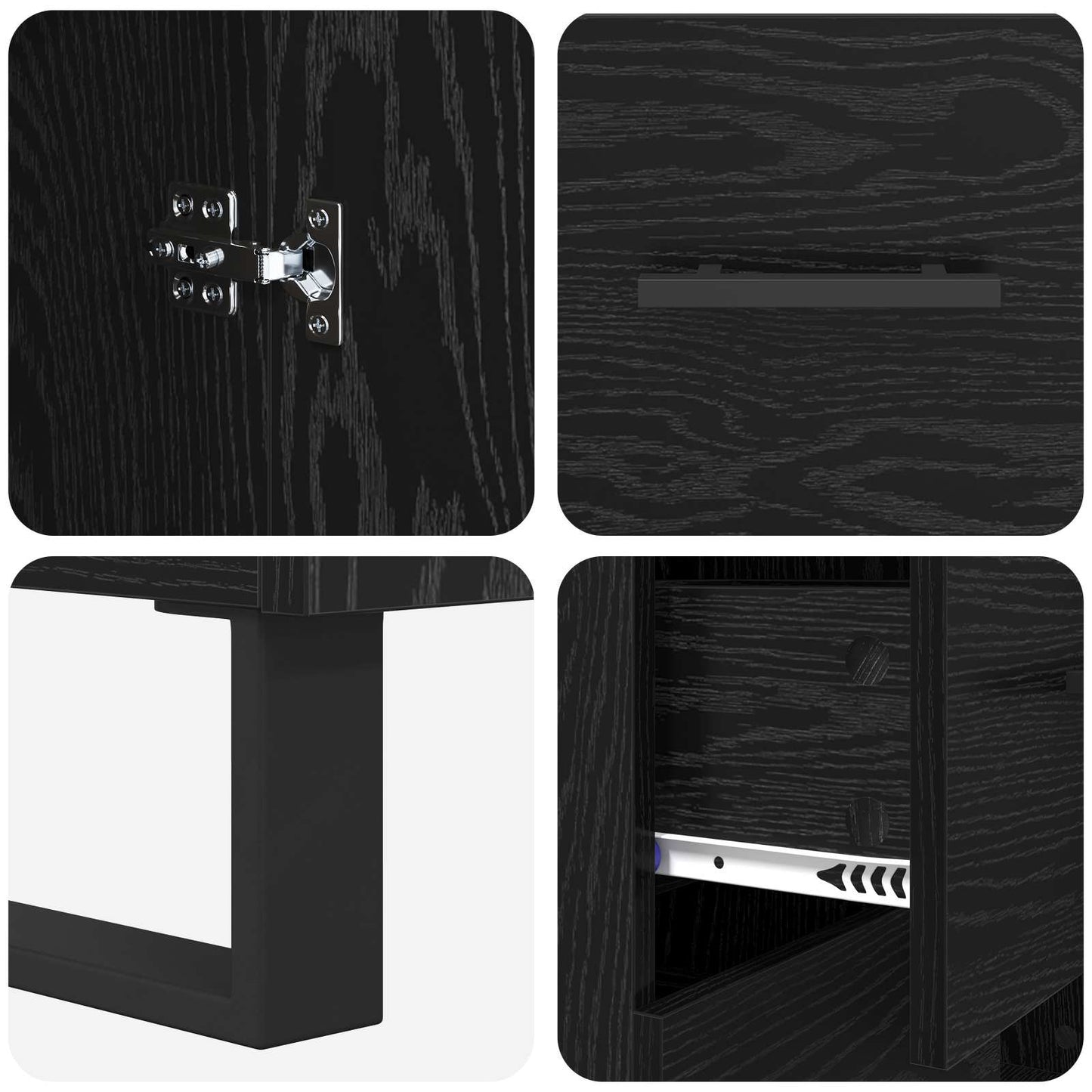 Hoge kast met lade 2 pcs Zwart Eiken 69,5 x 34 x 180 cm is nu te koop bij PeponiXL, paradijselijk wonen!