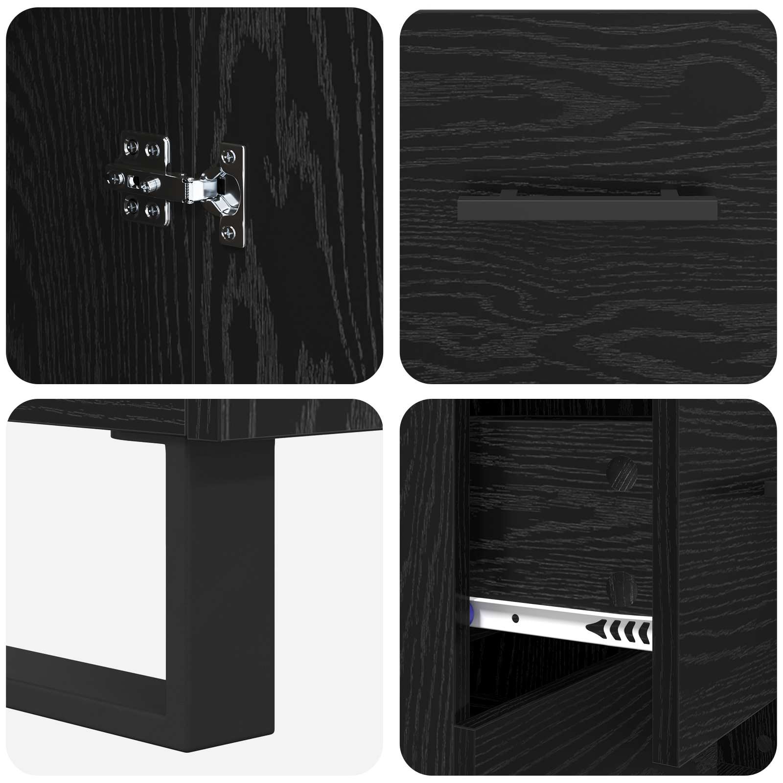 Hoge kast met lade 2 pcs Zwart Eiken 69,5 x 34 x 180 cm is nu te koop bij PeponiXL, paradijselijk wonen!