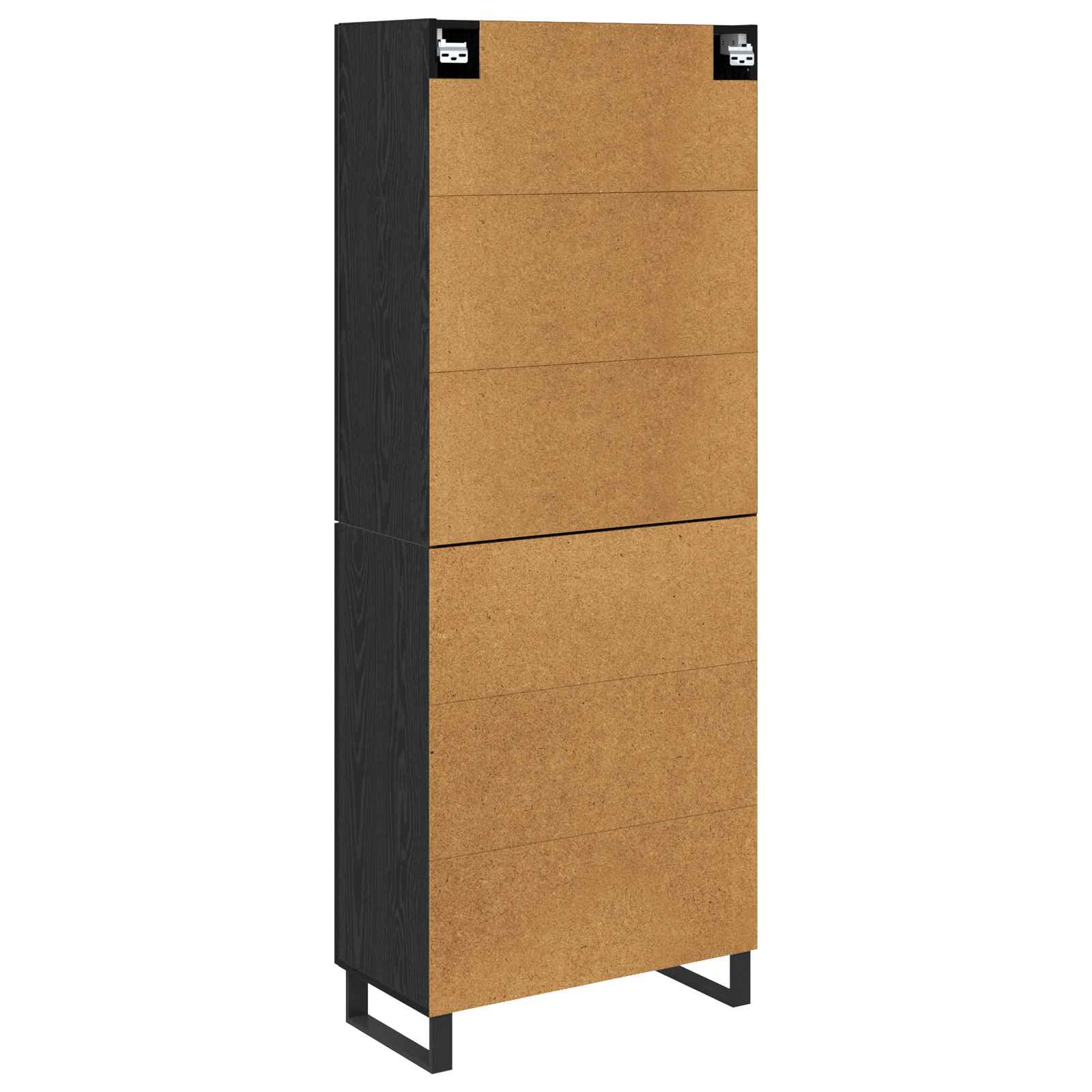 Hoge kast met lade 2 pcs Zwart Eiken 69,5 x 34 x 180 cm is nu te koop bij PeponiXL, paradijselijk wonen!