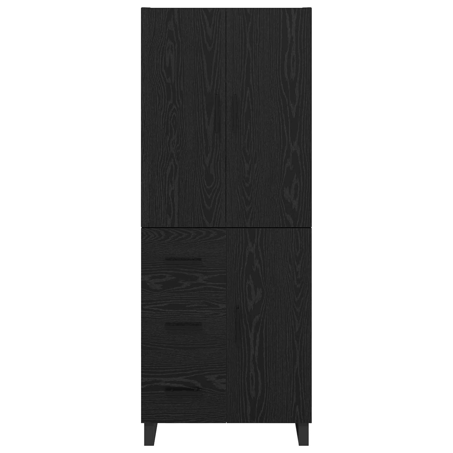 Hoge kast met lade 2 pcs Zwart Eiken 69,5 x 34 x 180 cm is nu te koop bij PeponiXL, paradijselijk wonen!
