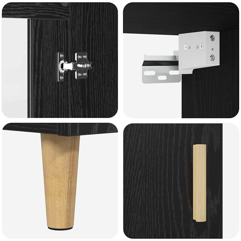 Hoge kast Zwart Eiken 69,5 x 34 x 180 cm is nu te koop bij PeponiXL, paradijselijk wonen!