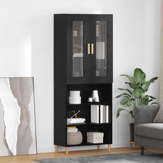 Hoge kast Zwart Eiken 69,5 x 34 x 180 cm is nu te koop bij PeponiXL, paradijselijk wonen!