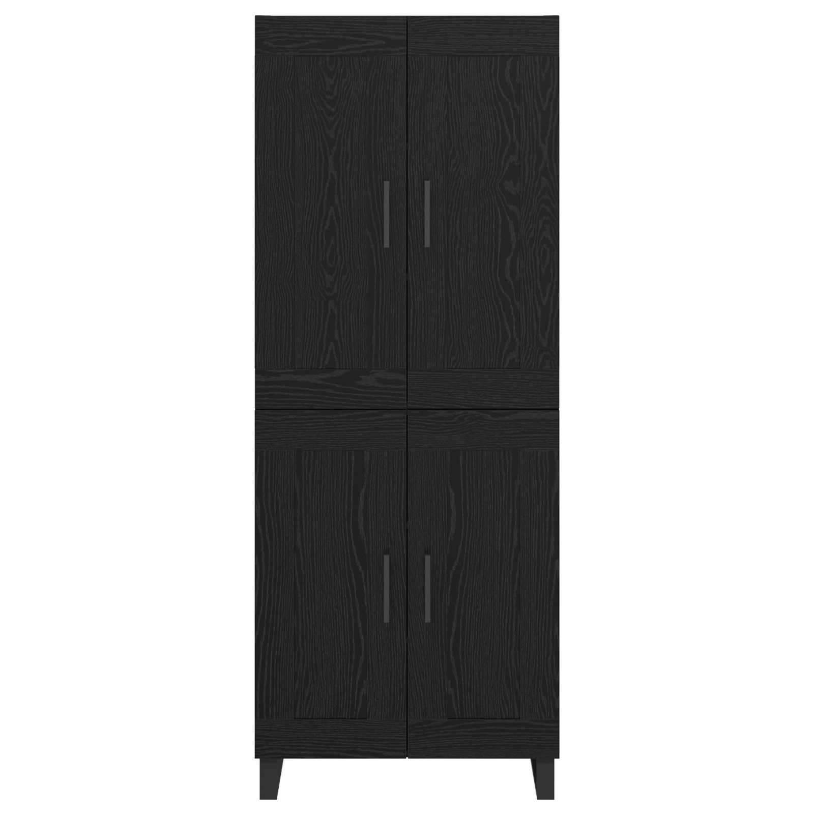 Hoge kast Zwart Eiken 69,5 x 34 x 180 cm Bewerkt hout is nu te koop bij PeponiXL, paradijselijk wonen!